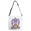 zombie bunny loves brains Adjustable Strap Totes