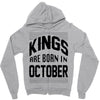 kings are born in october Zipper Hoodie