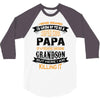 Super Cool Papa Of A Freaking Awesome Grandson 3/4 Sleeve Shirt