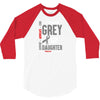 I Wear Grey For My Daughter (Brain Cancer Awareness) 3/4 Sleeve Shirt