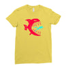 monster fish eats diver Ladies Fitted T-Shirt