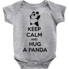 keep calm and hug a panda Baby Bodysuit