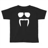 aviator sunglasses horseshoe fu manchu biker mustache Toddler T-shirt