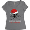 skull christmas Women's Triblend Scoop T-shirt