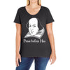 prose before hos  funny william shakespeare joke comedy rude Ladies Curvy T-Shirt
