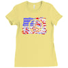american flag peace Ladies Fitted T-Shirt