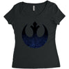rebel logo with space pattern Women's Triblend Scoop T-shirt