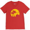 beach silhouette birds sand sunset V-Neck Tee