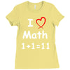kids boys childrens i love math 1+1=11 funny Ladies Fitted T-Shirt