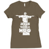 jesus wants a hug Ladies Fitted T-Shirt