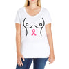 breast with pink ribbon Ladies Curvy T-Shirt