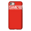 samcro funny retro biker gang sons fancy dress anarchy vintage iPhone 8