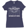 its all fun and games until someone divides Ladies Fitted T-Shirt