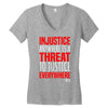 injustice anywhere is a threat Women's V-Neck T-Shirt