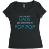 best dad get promoted to pop pop Women's Triblend Scoop T-shirt