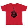 middle finger skeleton bone skull grafitti art Toddler T-shirt