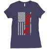 kayak american flag Ladies Fitted T-Shirt