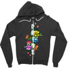 Pride Floral LGBT Colors Zipper Hoodie