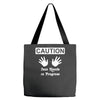 caution! jazz handsfunny jazz dance comic boogie camp trumpet Tote Bags