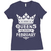Queens Are Born In February Ladies Fitted T-Shirt