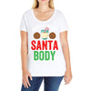working on my santa body Ladies Curvy T-Shirt