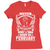 Never Underestimate Dog Rescuer Who Was Born February Ladies Fitted T-Shirt