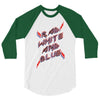 rad white and blue 3/4 Sleeve Shirt