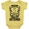 Never Underestimate Dog Rescuer Who Was Born September Baby Onesie