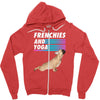 frenchies and yoga Zipper Hoodie