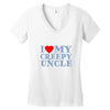 i heart my creepy uncle Women's V-Neck T-Shirt