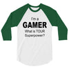 gamer baseball 3/4 Sleeve Shirt
