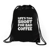 new coffee lovers Drawstring Bags