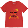 i'm not a widow i'm a wife to a husband with wings V-Neck Tee