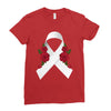 lung cancer white ribbon Ladies Fitted T-Shirt