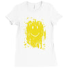 mud smiley face Ladies Fitted T-Shirt