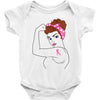 breast cancer girl power Baby Bodysuit