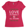 Love Actually Is All Around Ugly Christmas for dark Women's Triblend Scoop T-shirt
