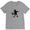 banksy flower V-Neck Tee