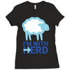 i m with herd Ladies Fitted T-Shirt