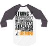 Strong Independent Motivated Gemini 3/4 Sleeve Shirt