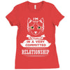 I Am Cat Actually In A Very Commited Relationship Ladies Fitted T-Shirt