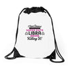 i never dreamed i'd grow up to be a super cute libra but here i am kil Drawstring Bags
