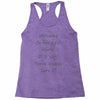 welcome to real world Racerback Tank