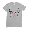 breast with pink ribbon Ladies Fitted T-Shirt