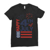 happy 4th of july Ladies Fitted T-Shirt