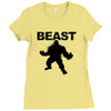 beast muscle guy workout Ladies Fitted T-Shirt