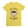 no coffee no workee Ladies Fitted T-Shirt
