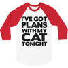 plans with my cats tonight 3/4 Sleeve Shirt