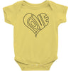 men's love heart outline valentine's day t shirt Baby Onesie