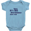 june 6 birthbay Baby Bodysuit